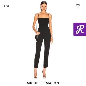 Michelle Mason Black Bustier Jumpsuit Size 6